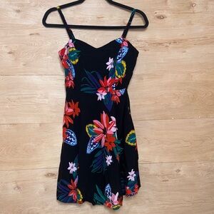 Old Navy Black Dress with Colorful Floral Design